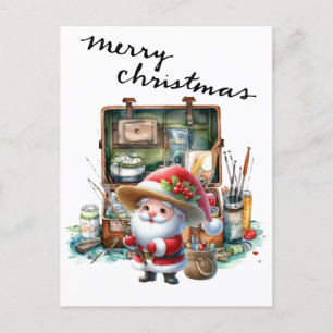 Papá Noel pescando en el Día del Navidad