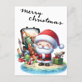 Papá Noel pescando en el Día del Navidad