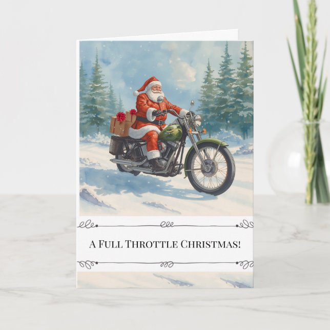 Papá Noel Rebelde en Motocicleta Navidad (Anverso)