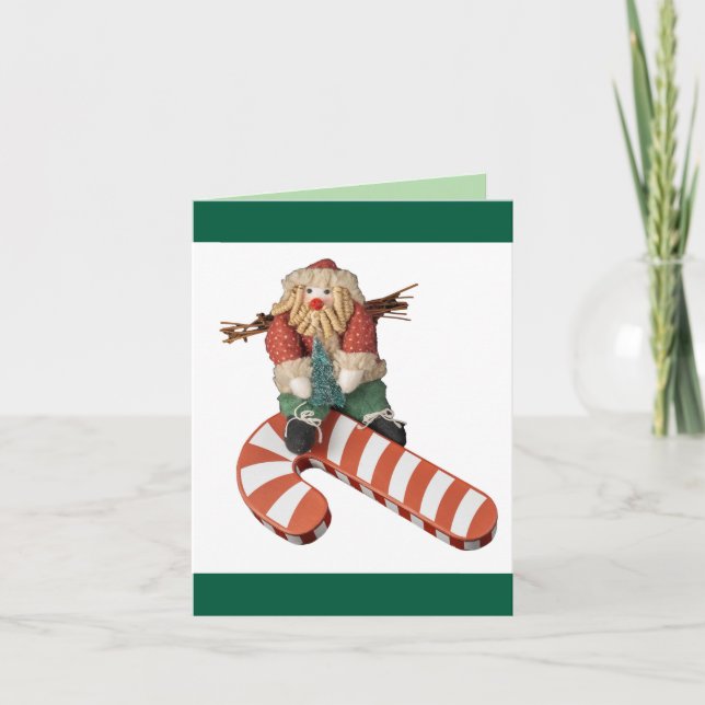 Papá Noel se desliza por un caramelo de Navidad en (Anverso)