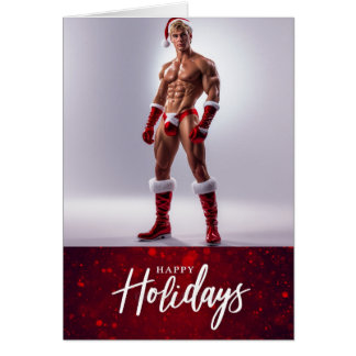 Papá Noel Sexy Felices Fiestas - Tarjeta de Navida