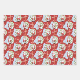 Papá Noel, Snowman, Papel envuelto de Papá Noel