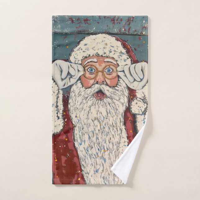 Papá Noel Sorprendido (Toalla de mano)