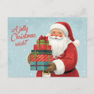 Papá Noel sosteniendo regalos de Navidad