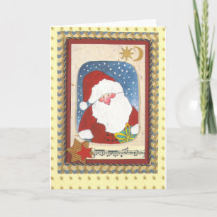 “papá noel tarjeta de maqueta de acuarela "
