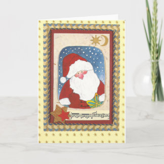 “papá noel tarjeta de maqueta de acuarela "