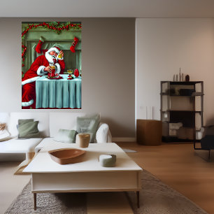 Papá Noel tiene mucho que beber   Poster de arte d
