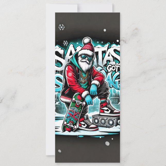 Papá Noel tiene tarjeta de Navidades en swag para  (Anverso)