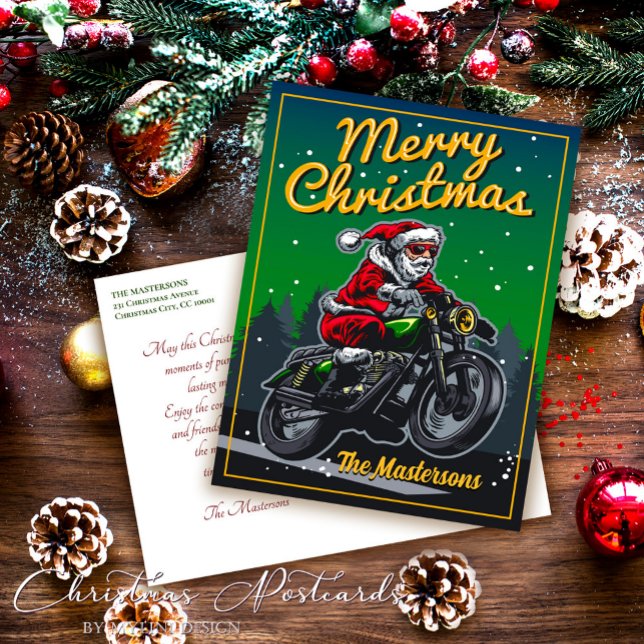 Papá Noel Viaja En Motocicleta Feliz Navidad (Subido por el creador)