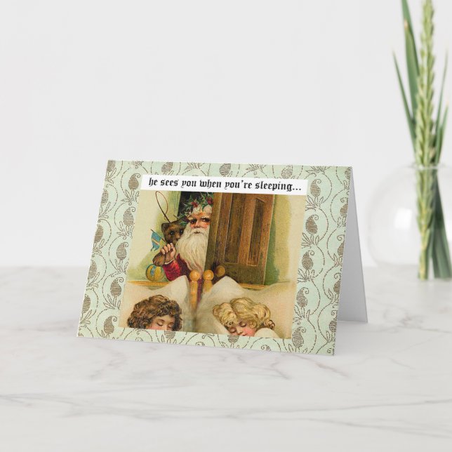 Papá Noel viene a la ciudad - tarjeta de saludo (Anverso)