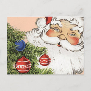 Papá Noel vintage de Navidad con adornos de árbol