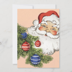 Papá Noel vintage de Navidad con adornos del árbol