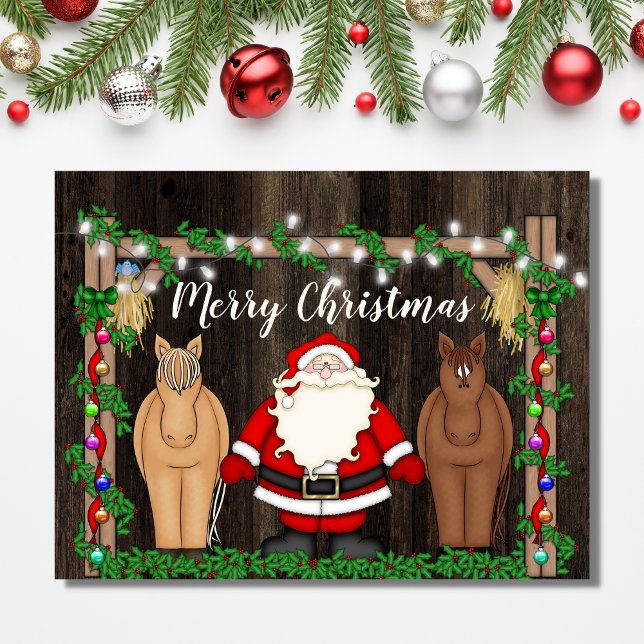 Papá Noel y los caballos en la Feliz Navidad en Ba (Subido por el creador)