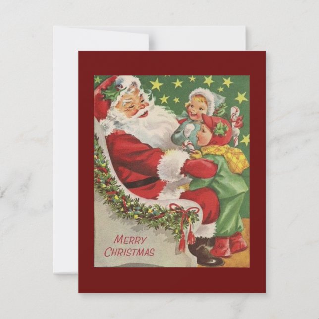 Papá Noel y niños vintage de Navidad  (Anverso)