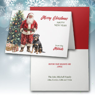 Papá Noel y perro Rottweiler Navidad