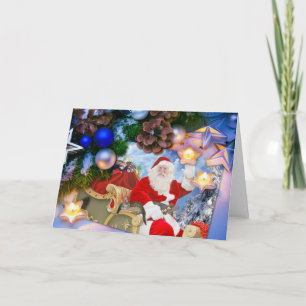 Papá Noel y sus ferrys Feliz Tarjeta de Navidad