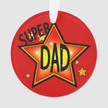Papá padre Super Star Ornamento de Navidad 2