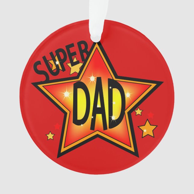 Papá padre Super Star Ornamento de Navidad 2 (Anverso)