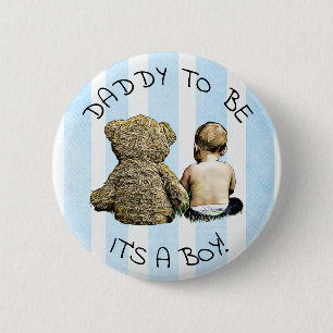 Papá para ser, es un niño, botón Baby Shower