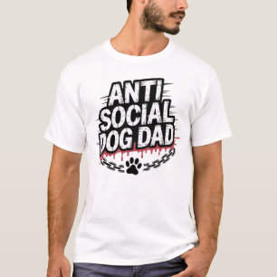 Papá Perro Antisocial – Camiseta Divertida para Am