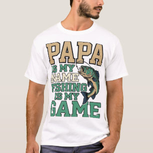 Papa Pescar Es Mi Juego Camiseta Vintage Diseño De