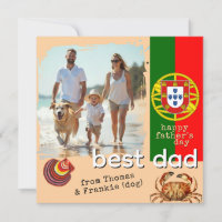 Papá portugués, bandera, tarjeta del día del padre