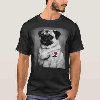 Papá Pug Adorable Camiseta Divertida para Chicos y