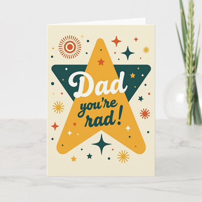Papá Retro Eres Genial Tarjeta (Anverso)