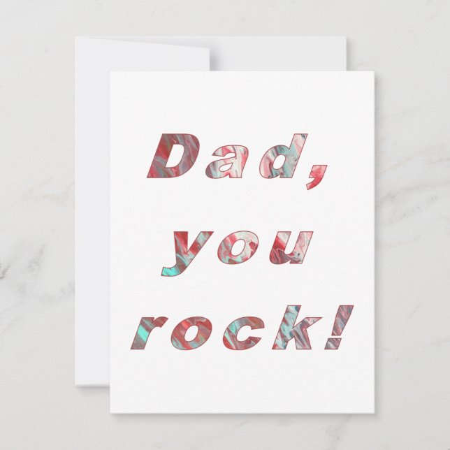 Papá, rocas, cartas artísticas, tarjeta del día de (Anverso)
