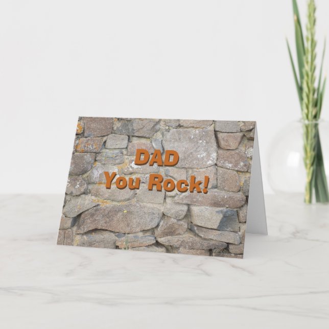 Papá - ¡Rocas! Tarjeta del Día del Padre (Anverso)