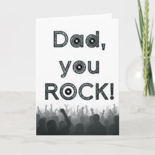 ¡Papá, Rock! Tarjeta del día del padre (Anverso)