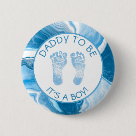 Papá será el botón Baby Shower de la Marble Azul