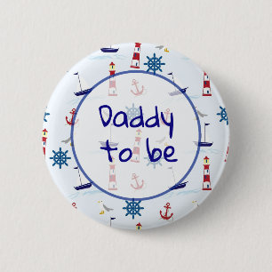 Papá será el botón de Baby Shower Nautico