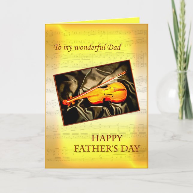 Papá, tarjeta musical del día de padre con un (Anverso)