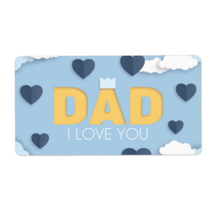 Papá te amo, pegatinas de regalo del día del padre