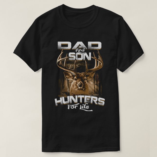 Papá y sus hijos cazan camisetas de hombres vitale (Diseño del anverso)