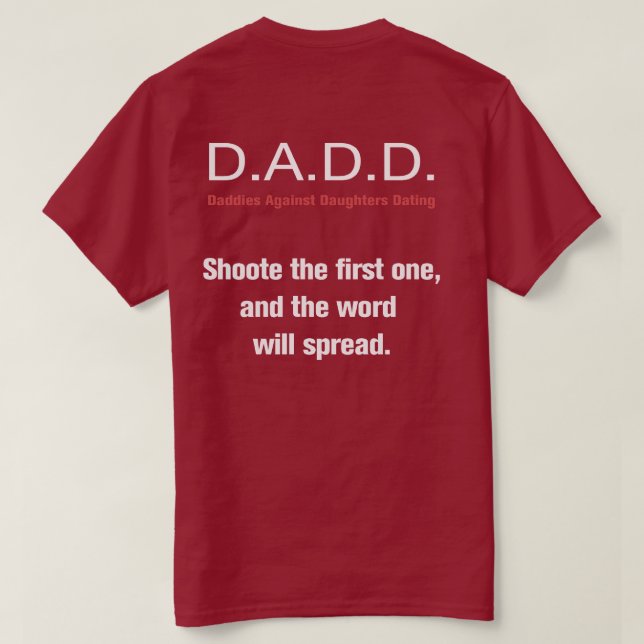 Papás contra las hijas que fechan la camisa (Reverso del diseño)