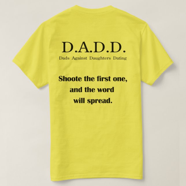 Papás contra las hijas que fechan la camiseta (Reverso del diseño)