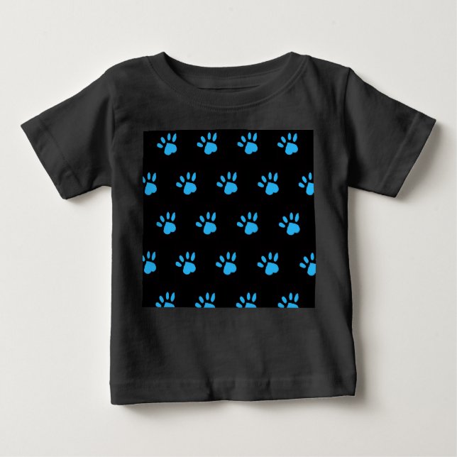 Papas Imprimir camiseta del bebé (negro y azul) (Anverso)