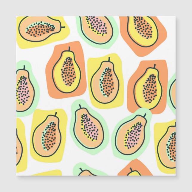 Papaya dibujada a mano: Patrón de cosecha creativa (Anverso)