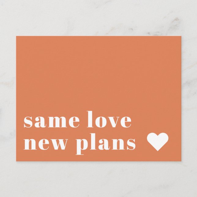 Papaya | Moderna Invitación de postergación de Bod (Anverso)