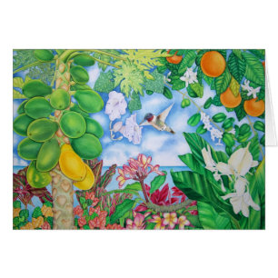 Papayas con el colibrí