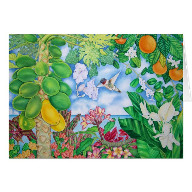 Papayas con el colibrí (Anverso (Horizontal))
