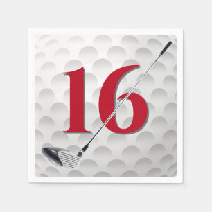 Papel 16.ª servilleta del club de golf de cumpleaños