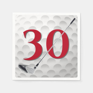 Papel 30.ª servilleta del club de golf de cumpleaños