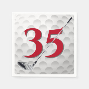 Papel 35.ª servilleta del club de golf de cumpleaños