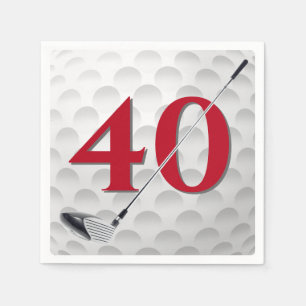 Papel 40.ª servilleta del club de golf de cumpleaños