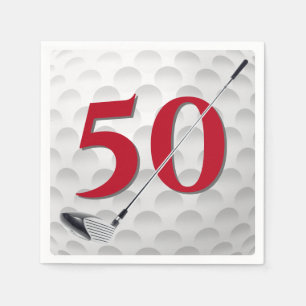 Papel 50.ª servilleta del club de golf de cumpleaños