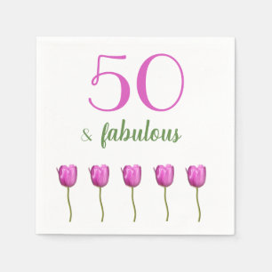 Papel 50 y tulipán magenta fabuloso de la servilleta el