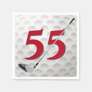 Papel 55.ª servilleta del club de golf de cumpleaños
